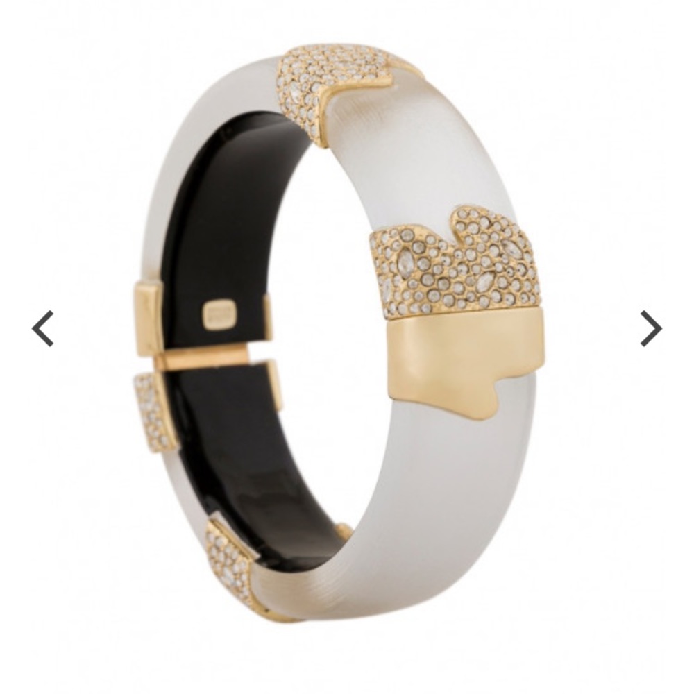 Alexis Bittar Silver Lucite Crystal Bracelet